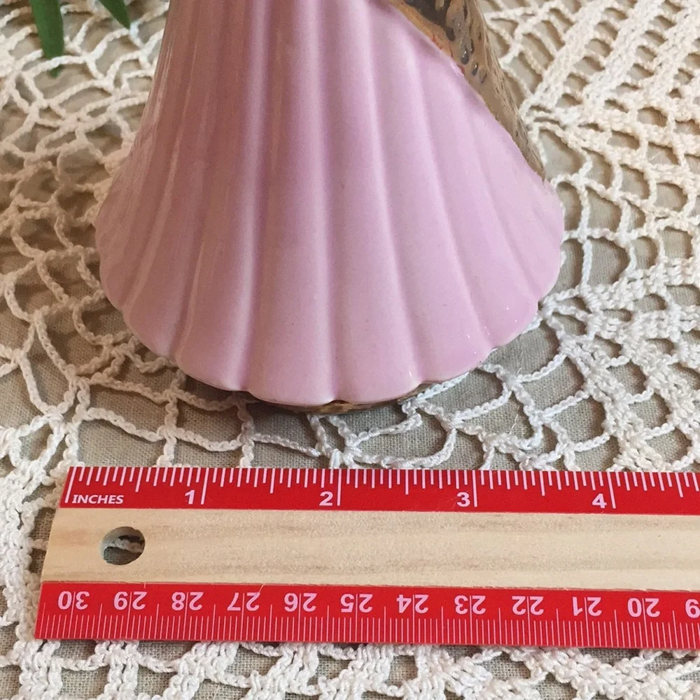 Vintage MCM Savoy Weeping Gold Pink Vase